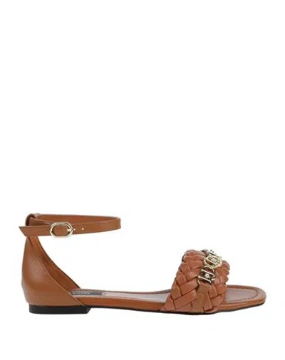 Liu •jo Woman Sandals Brown Size 8 Soft Leather In Brown