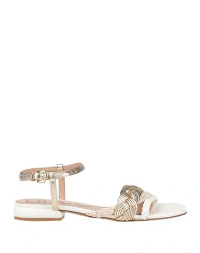 Liu •jo Woman Sandals Cream Size 7 Textile Fibers In White