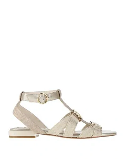 Liu •jo Woman Sandals Cream Size 8 Soft Leather, Textile Fibers In White