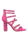 Liu •jo Woman Sandals Fuchsia Size 8 Textile Fibers In Pink