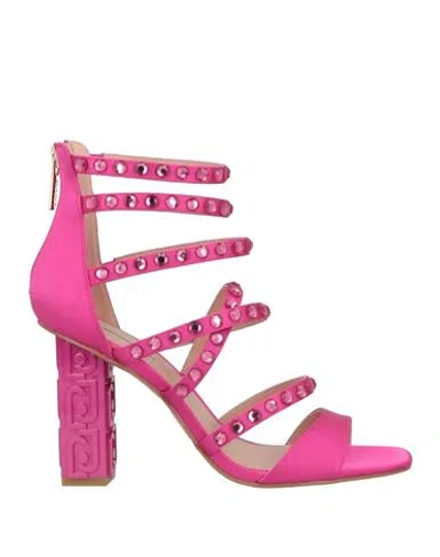 Liu •jo Woman Sandals Fuchsia Size 8 Textile Fibers In Pink
