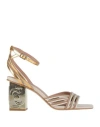 Liu •jo Woman Sandals Gold Size 8 Synthetic Fibers