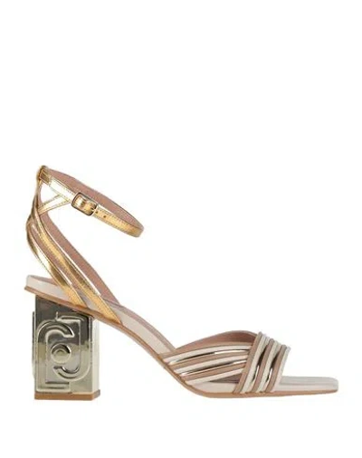 Liu •jo Woman Sandals Gold Size 8 Synthetic Fibers