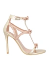 Liu •jo Woman Sandals Gold Size 7 Textile Fibers
