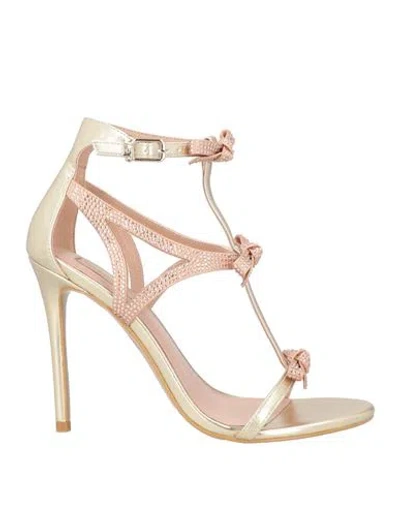 Liu •jo Woman Sandals Gold Size 7 Textile Fibers