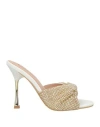 Liu •jo Woman Sandals Gold Size 8 Textile Fibers