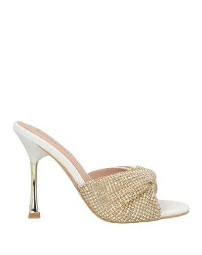 Liu •jo Woman Sandals Gold Size 8 Textile Fibers