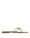 Liu •jo Woman Sandals Ivory Size 7 Soft Leather In White