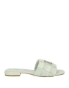 Liu •jo Woman Sandals Light Green Size 8 Soft Leather