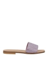 Liu •jo Woman Sandals Mauve Size 8 Textile Fibers In Purple