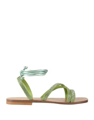 Liu •jo Woman Sandals Lime Green Size 5 Textile Fibers