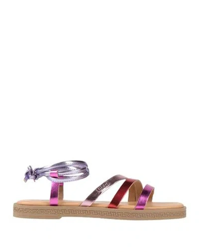 Liu •jo Woman Sandals Magenta Size 8 Synthetisches Material In Multi