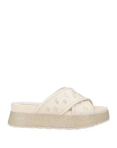 Liu •jo Woman Sandals Off White Size 9 Textile Fibers