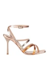 Liu •jo Woman Sandals Orange Size 8 Leather In Brown