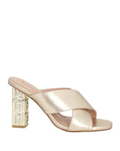 Liu •jo Woman Sandals Platinum Size 7 Soft Leather In Grey