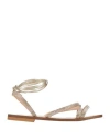 Liu •jo Woman Sandals Platinum Size 7 Textile Fibers In Grey
