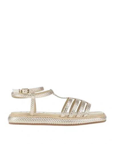 Liu •jo Woman Sandals Platinum Size 8 Textile Fibers In Beige