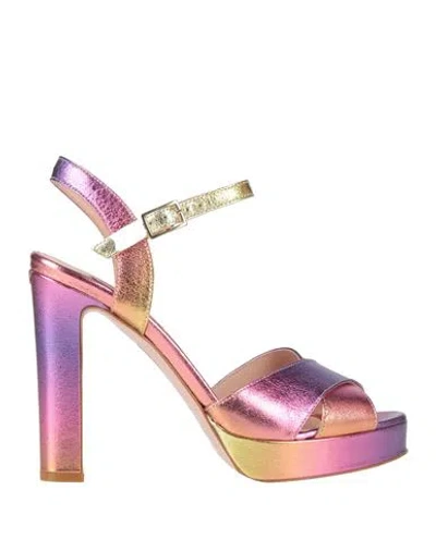Liu •jo Woman Sandals Purple Size 6 Leather
