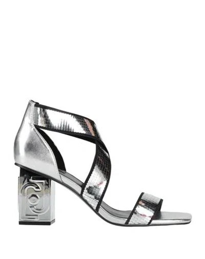 Liu •jo Woman Sandals Silver Size 7 Textile Fibers
