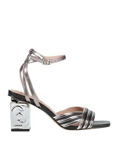Liu •jo Woman Sandals Silver Size 7 Synthetic Fibers