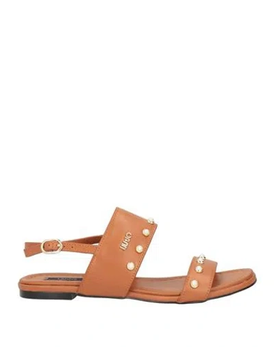 Liu •jo Woman Sandals Tan Size 8 Soft Leather In Brown