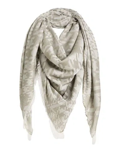 Liu •jo Woman Scarf Sage Green Size - Cotton, Modal In Gray