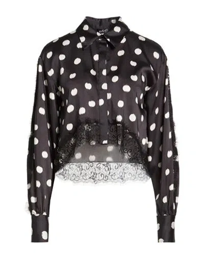 Liu •jo Woman Shirt Black Size 10 Polyester, Polyamide