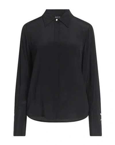 Liu •jo Woman Shirt Black Size 6 Acetate, Silk