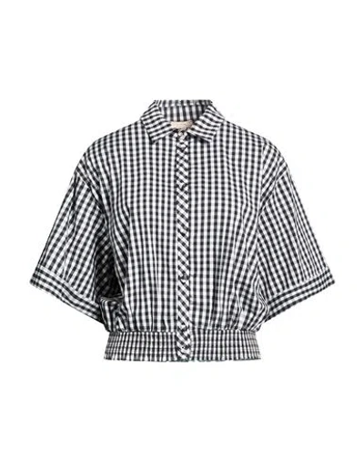Liu •jo Woman Shirt Black Size L Cotton, Polyamide, Elastane In Gray
