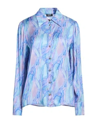 Liu •jo Woman Shirt Blue Size 6 Viscose