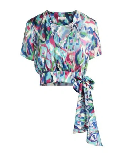 Liu •jo Woman Top Bright Blue Size 12 Polyester