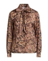Liu •jo Woman Shirt Camel Size 12 Polyester In Beige