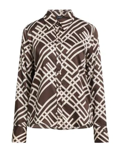 Liu •jo Woman Shirt Chocolate Brown Size 6 Polyester