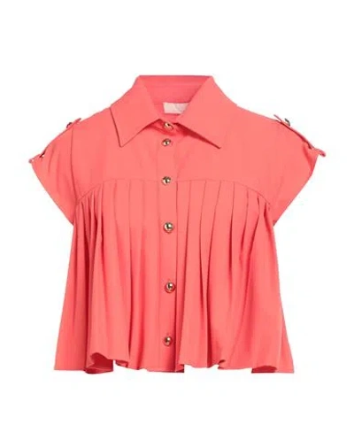 Liu •jo Woman Shirt Coral Size 6 Polyester, Elastane In Pink