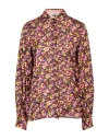 Liu •jo Woman Shirt Fuchsia Size 10 Viscose, Metal In Pink