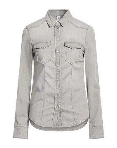 Liu •jo Woman Shirt Grey Size 6 Cotton, Elastane In Gray