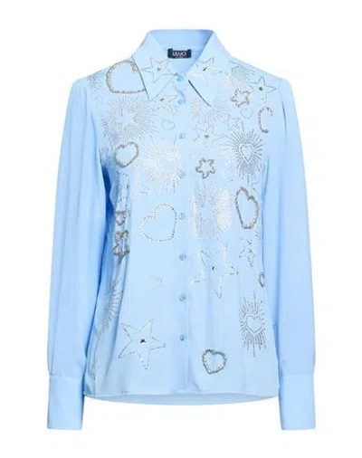 Liu •jo Woman Shirt Light Blue Size 6 Polyester