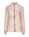Liu •jo Woman Shirt Light Brown Size 2 Silk, Viscose In Multi