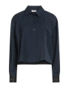 Liu •jo Woman Shirt Midnight Blue Size 6 Polyester, Viscose, Elastane In Blue