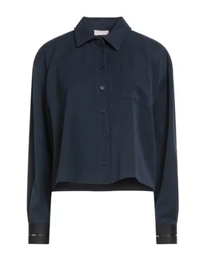 Liu •jo Woman Shirt Midnight Blue Size 6 Polyester, Viscose, Elastane
