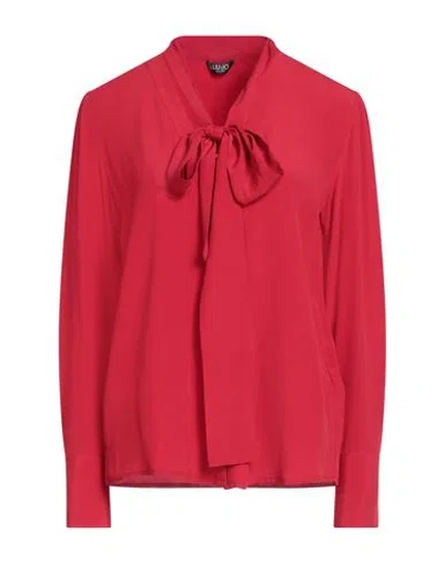 Liu •jo Woman Shirt Red Size 6 Acetate, Silk