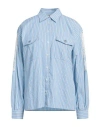 Liu •jo Woman Shirt Sky Blue Size 6 Polyester, Cotton