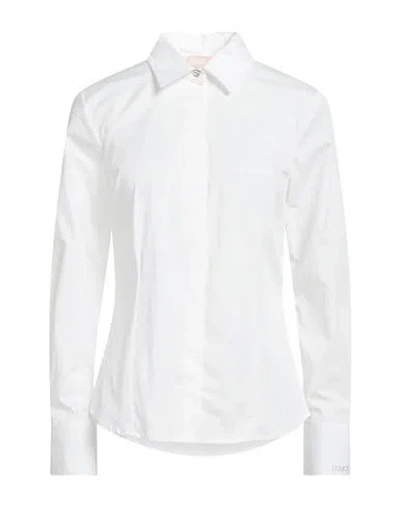 Liu •jo Woman Shirt White Size 10 Cotton, Polyamide, Elastane