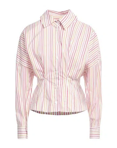 Liu •jo Woman Shirt White Size 6 Cotton, Polyamide, Elastane In Multi