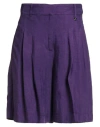 Liu •jo Woman Shorts & Bermuda Shorts Purple Size 2 Viscose, Linen In Purple