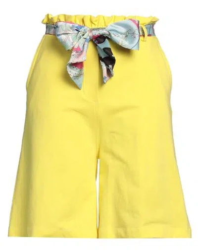 Liu •jo Woman Shorts & Bermuda Shorts Yellow Size 4 Cotton, Elastane