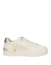 Liu •jo Woman Sneakers Beige Size 11 Leather