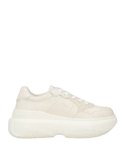 Liu •jo Woman Sneakers Beige Size 8 Textile Fibers