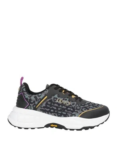 Liu •jo Woman Sneakers Black Size 11 Textile Fibers