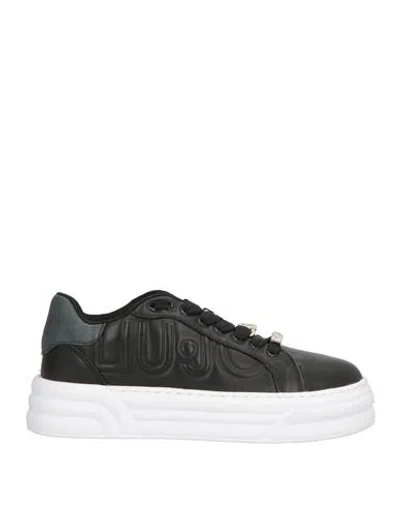 Liu •jo Woman Sneakers Black Size 5 Calfskin, Synthetisches Material